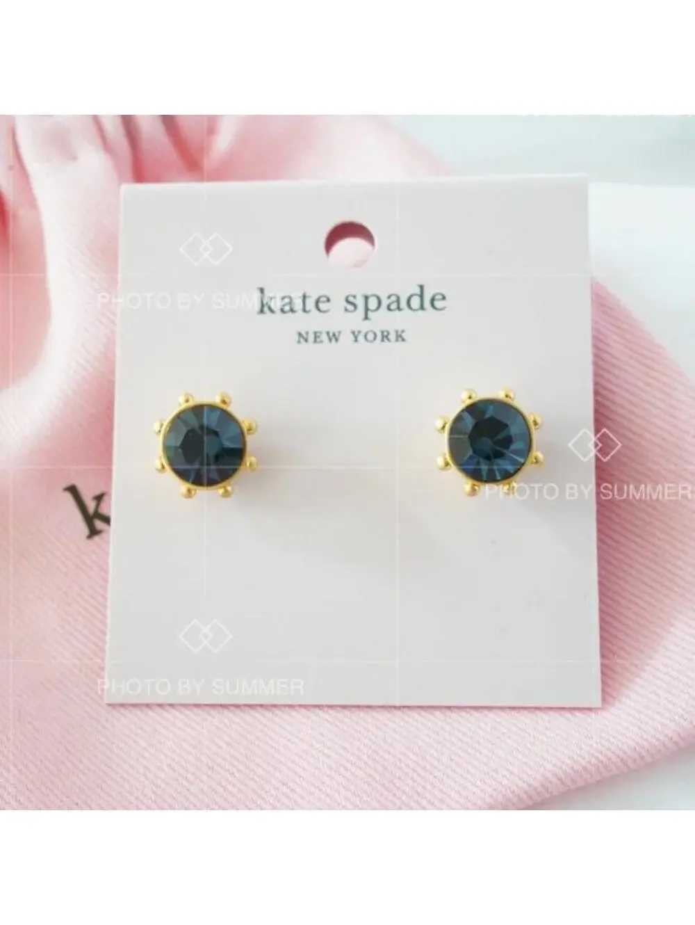 Kate Spade Flying Colors Bezel Studs Earrings Gold Montana
